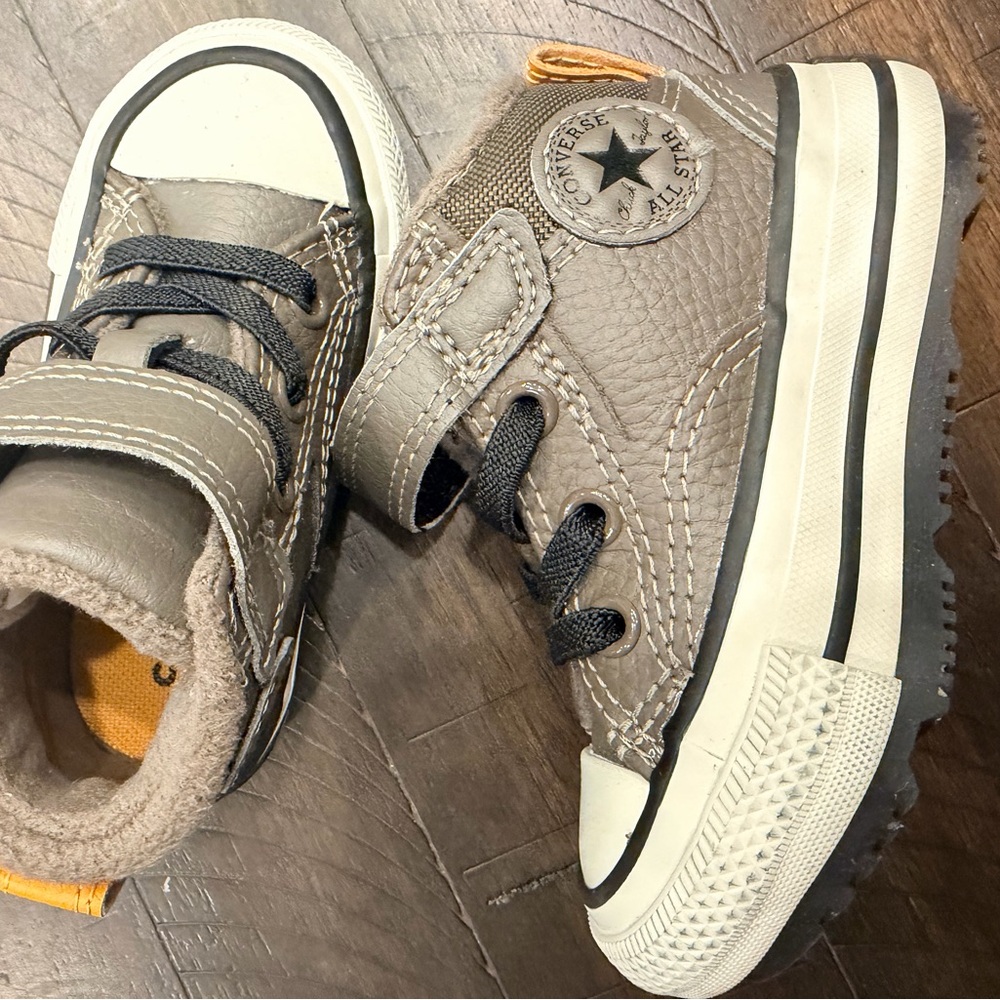 Converse All Star Baby/Walker High-Top Sneakers - Brown Leather